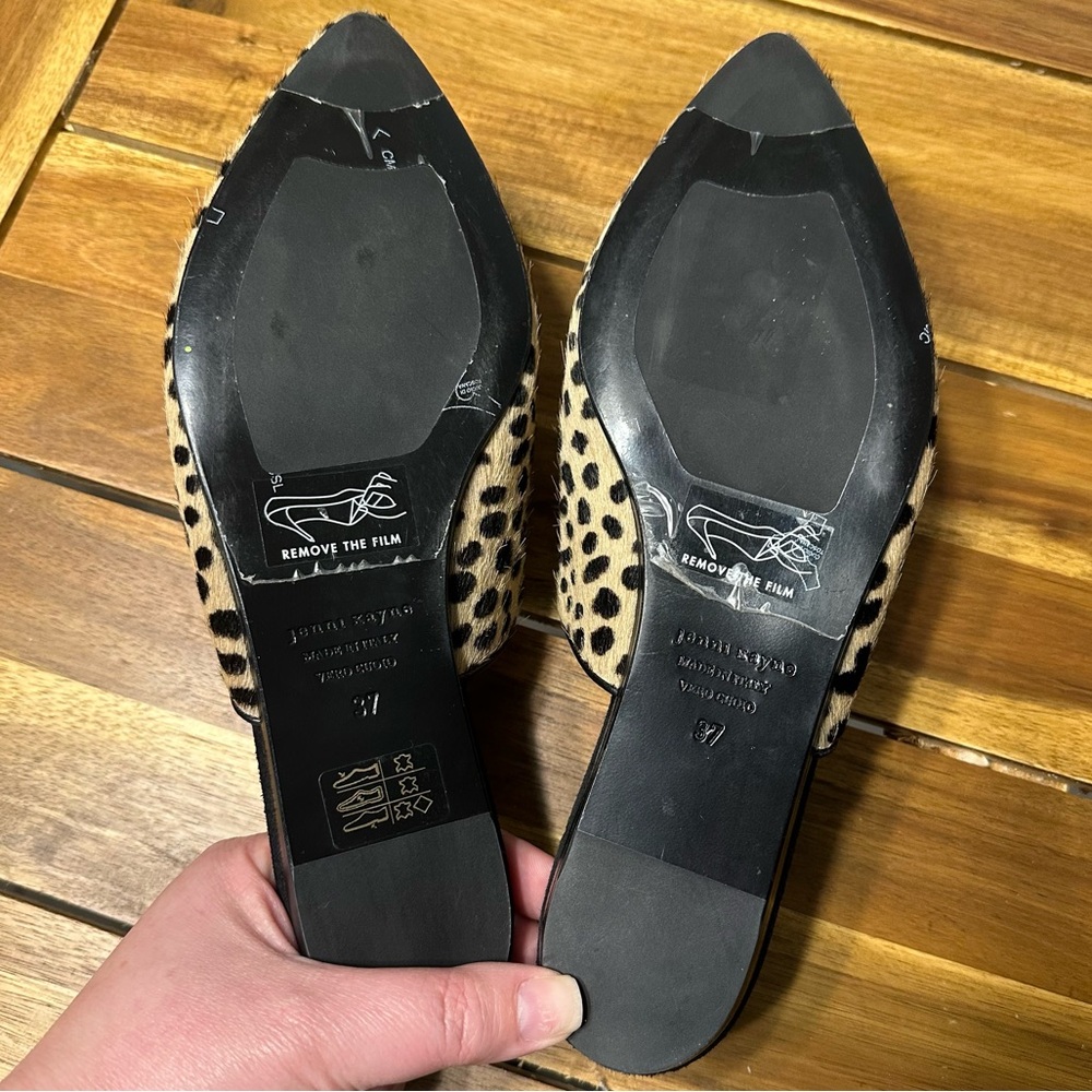 New! Jenni Kayne Pony Hair Mule - Spotted Leopard Cheetah Animal Print - Size 37 - Picture 12 of 15